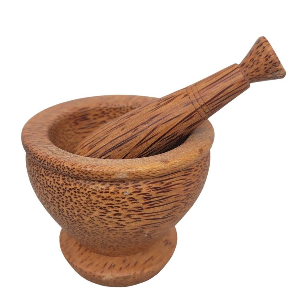 Palmyra Palm Wood Mortar and Pestle Herb Spice
